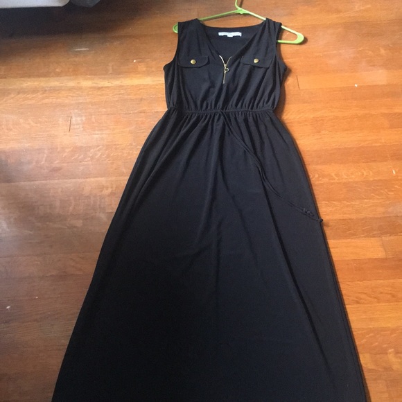 emma & michele maxi dress Emma & Michele Womens Babydoll Maxi Dress Size XL Black Paisley Stretch Boho